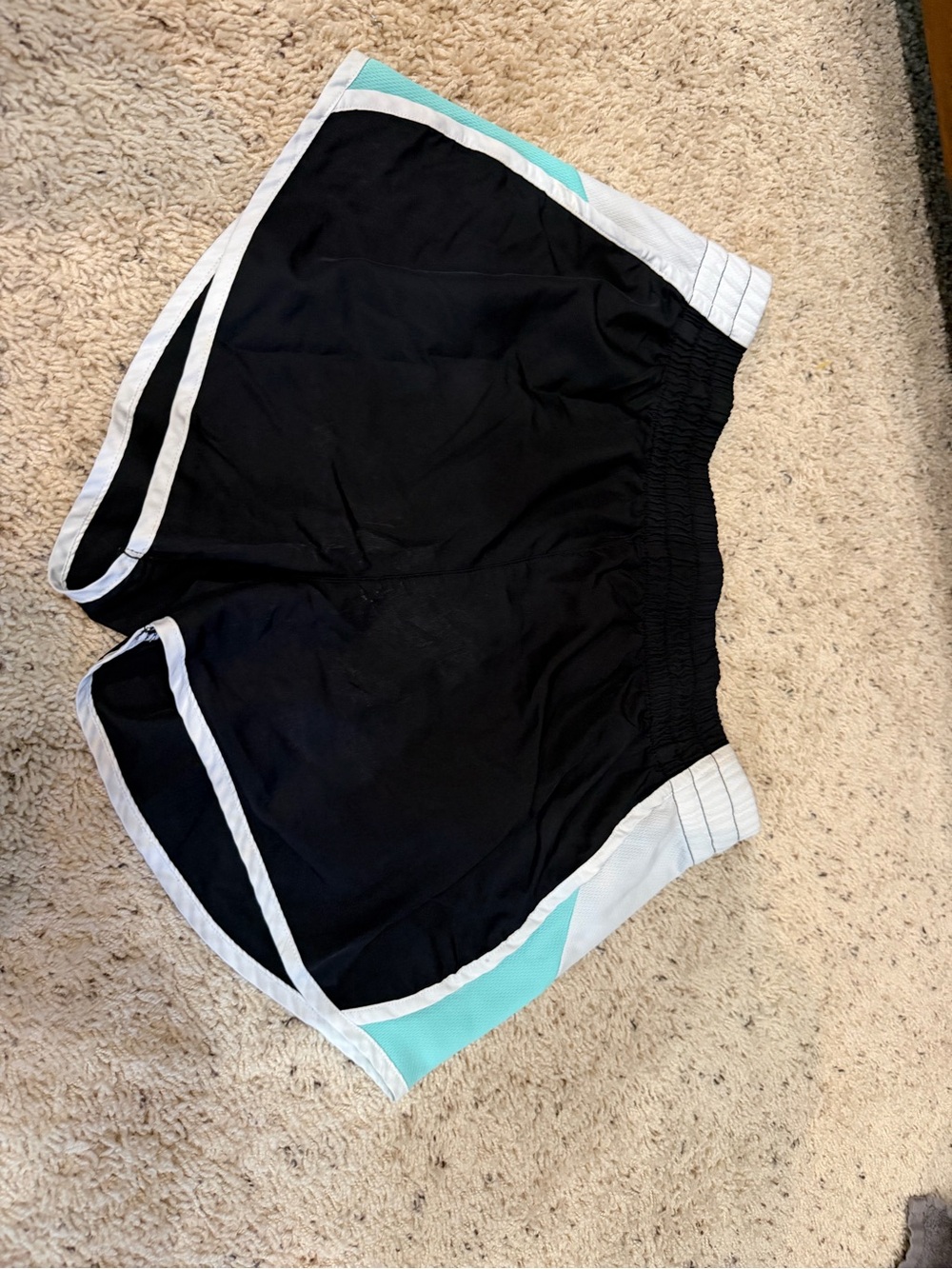 Zone Pro Black Athletic Shorts with Mint and White Trim